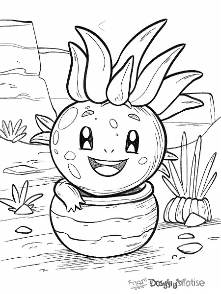 Cheerful Donphan Pokemon in a Desert Setting