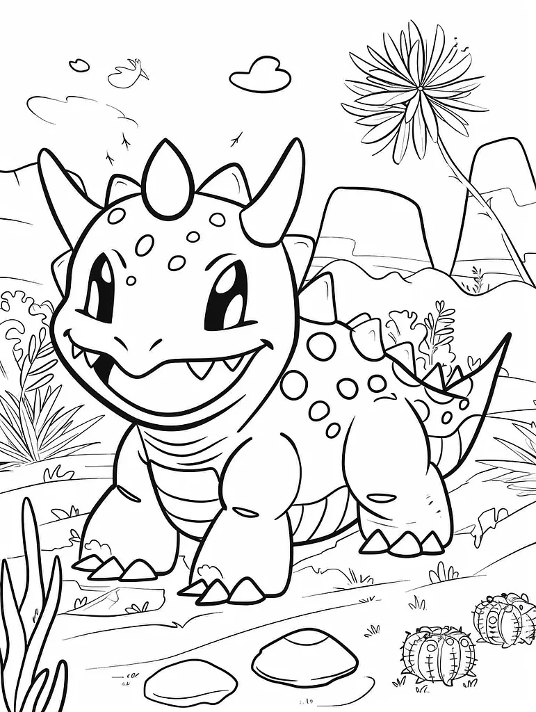 Cheerful Donphan Pokemon in a Desert Setting 4