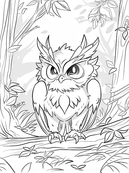 Noctowl Pokemon in an Enchanted Forest - 0