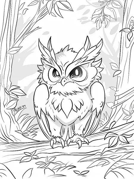 Noctowl Pokemon in an Enchanted Forest