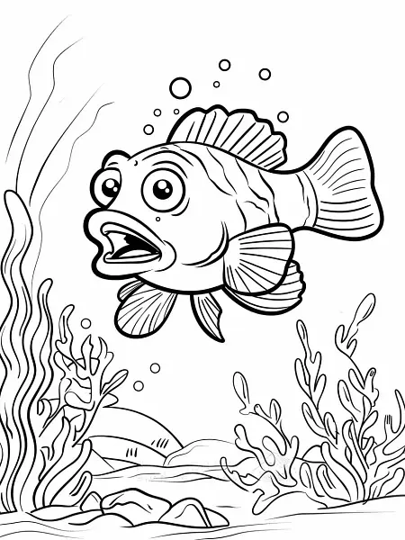 Surprised Qwilfish Pokémon Underwater Coloring Page - 3