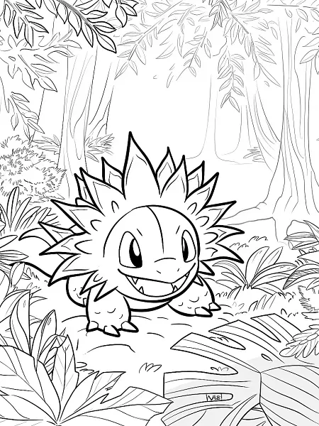 Playful Spinarak Pokemon in a Forest - 1