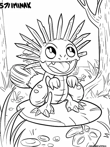 Playful Spinarak Pokemon in a Forest - 0