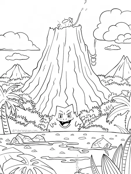 Cheerful Magcargo Pokemon in a Volcanic Landscape - 3