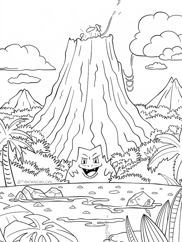 Cheerful Magcargo Pokemon in a Volcanic Landscape 4