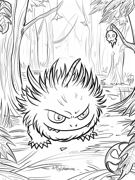 Misdreavus Pokemon in a Haunted Forest - 2