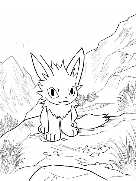 Mischievous Sneasel Pokemon in a Snowy Mountain Scene - 1