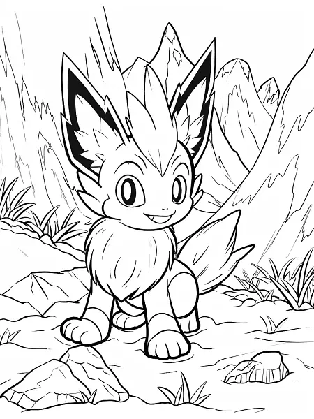 Mischievous Sneasel Pokemon in a Snowy Mountain Scene - 2