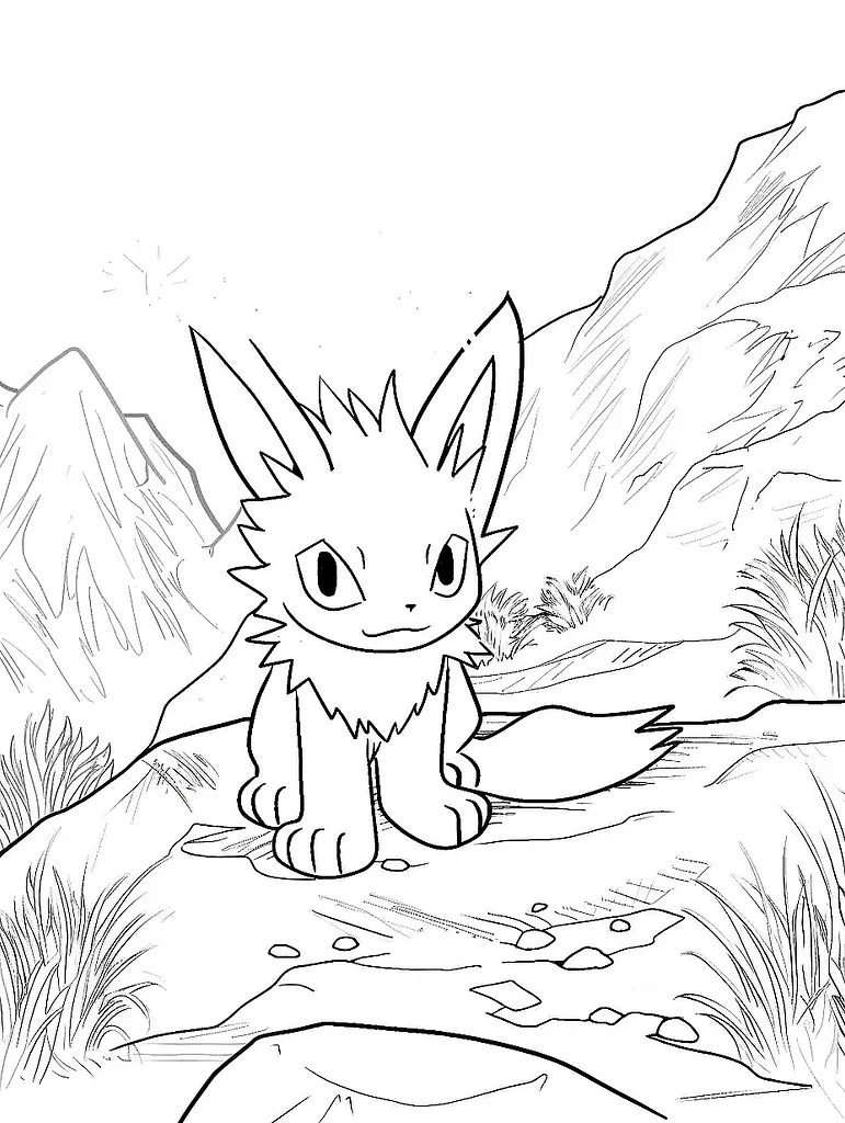 Mischievous Sneasel Pokemon in a Snowy Mountain Scene 2