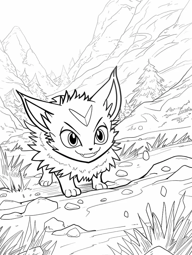 Mischievous Sneasel Pokemon in a Snowy Mountain Scene 4