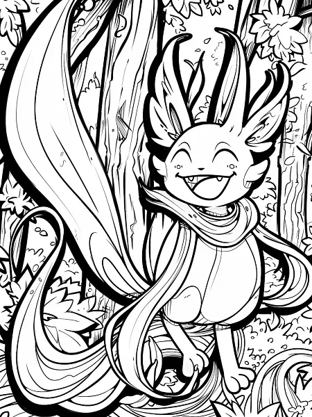 Lopunny in the Forest Coloring Page - 2