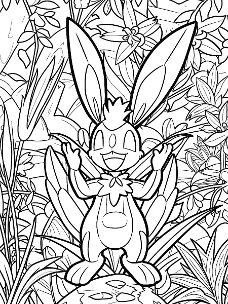 Lopunny in the Forest Coloring Page - 1