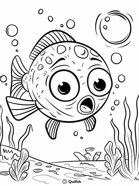 Surprised Qwilfish Pokemon in Underwater Scene - 2