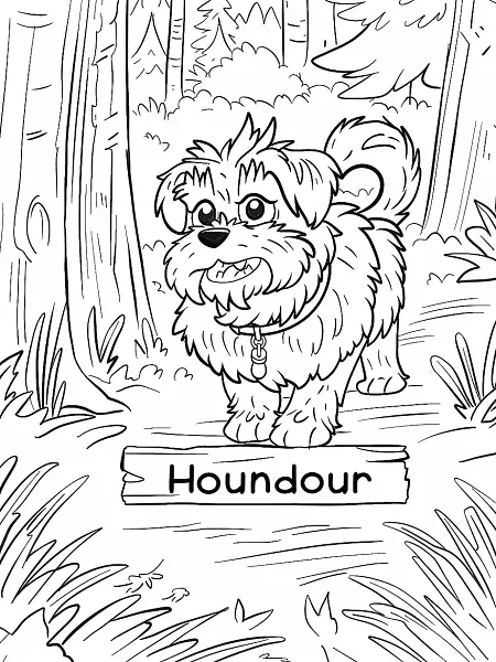 Playful Houndour Pokemon in a Forest - 1