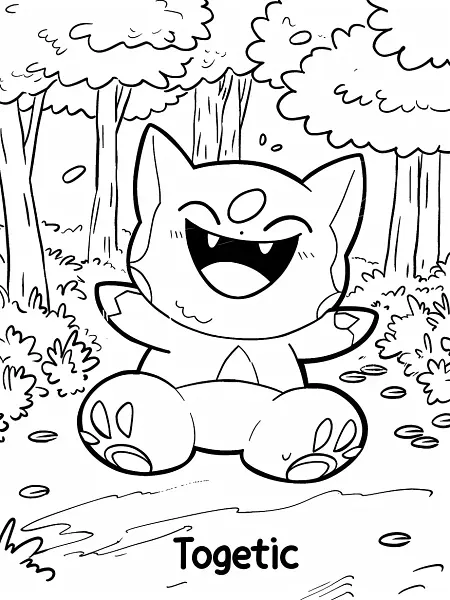 Joyful Togetic Pokemon in a Serene Forest - 3