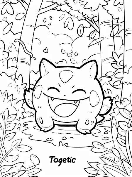 Joyful Togetic Pokemon in a Serene Forest - 2