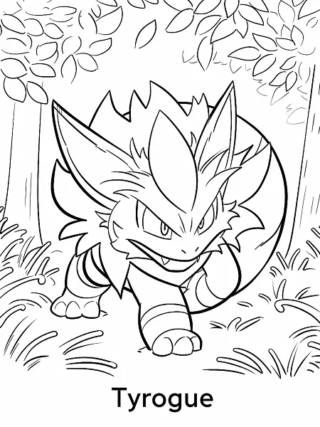 Tyrogue Pokemon in a Serene Forest - 1