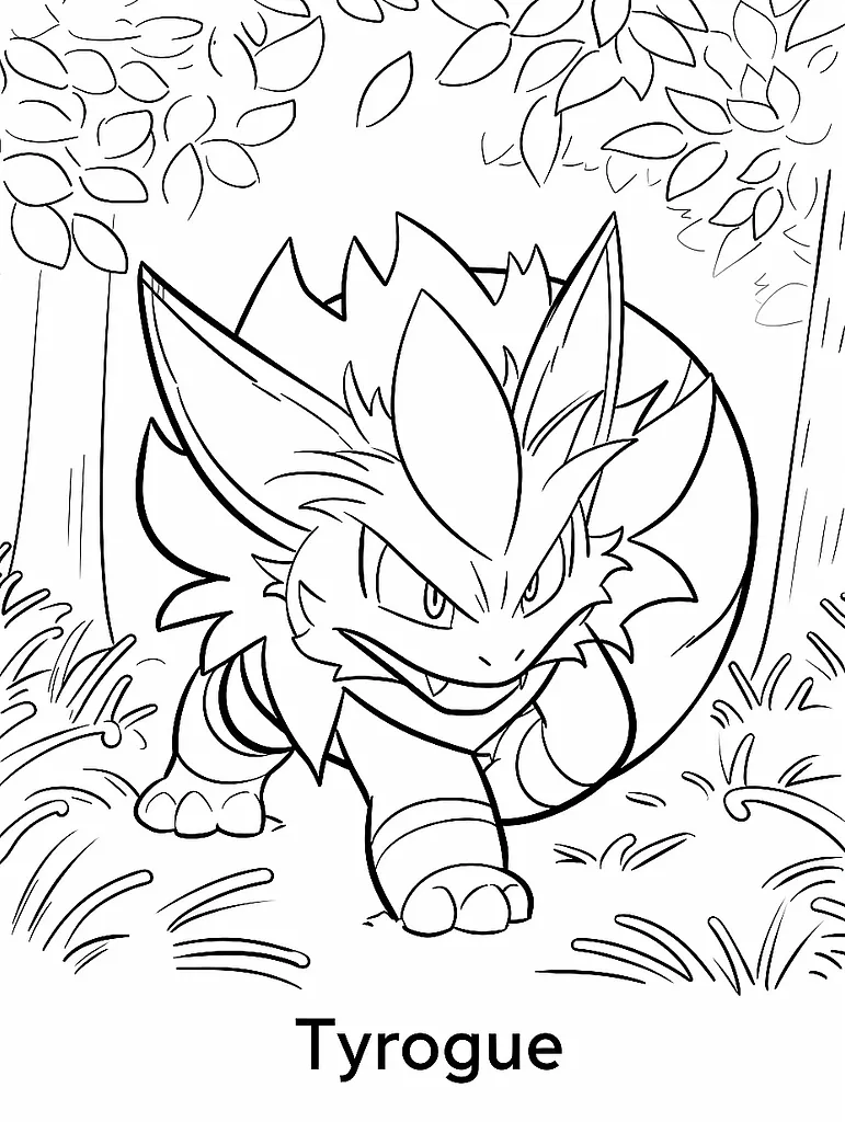 Tyrogue Pokemon in a Serene Forest 2