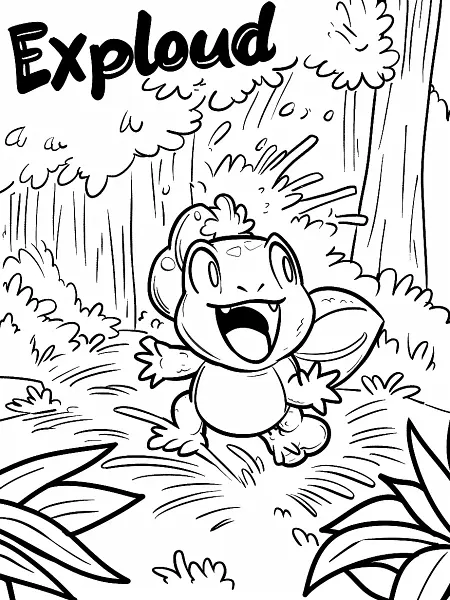 Excited Exploud Pokemon in a Forest - 1