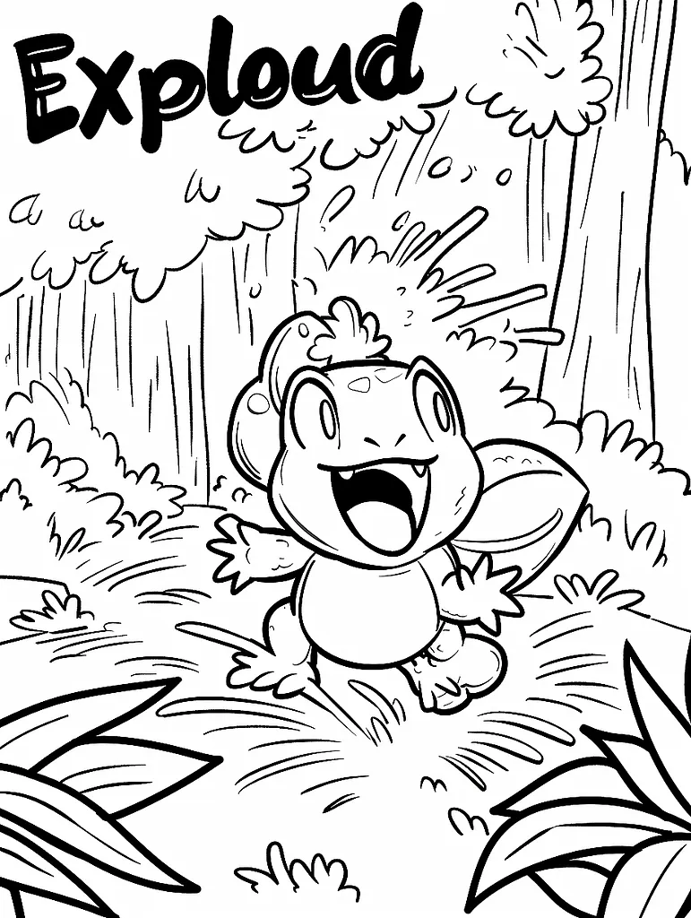 Excited Exploud Pokemon in a Forest 2