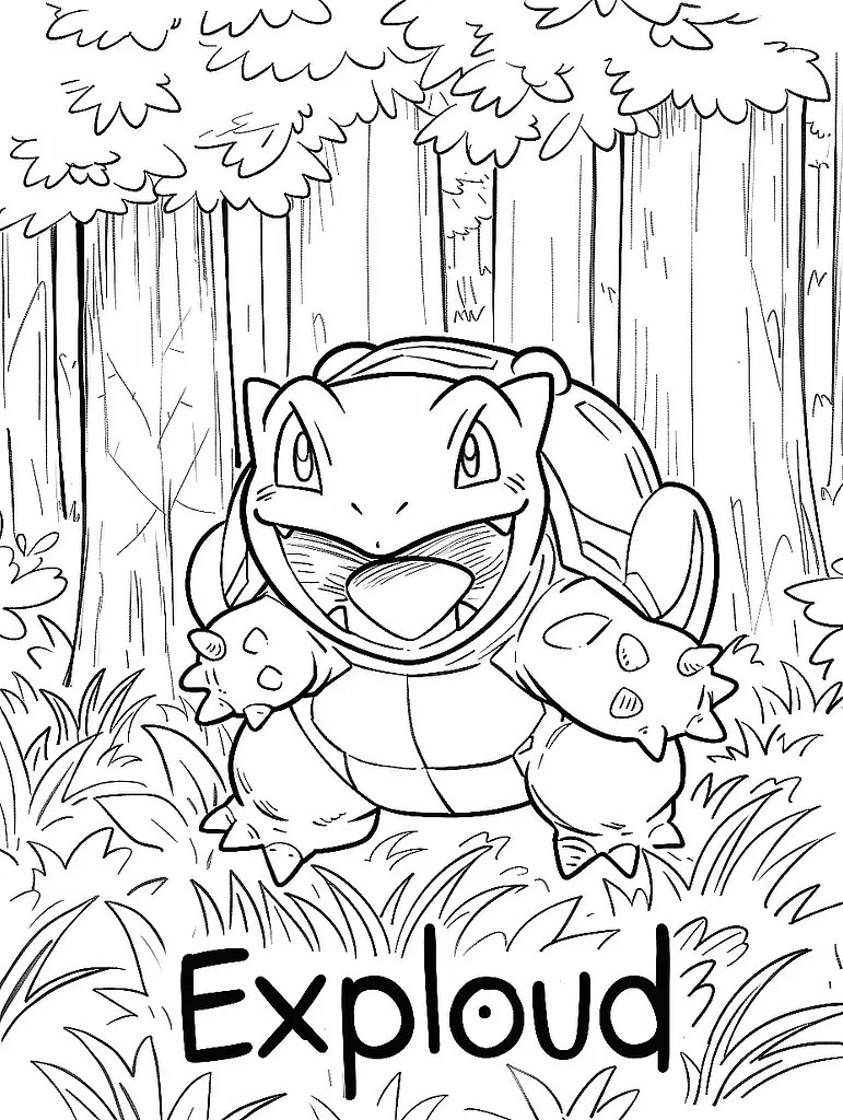 Excited Exploud Pokemon in a Forest