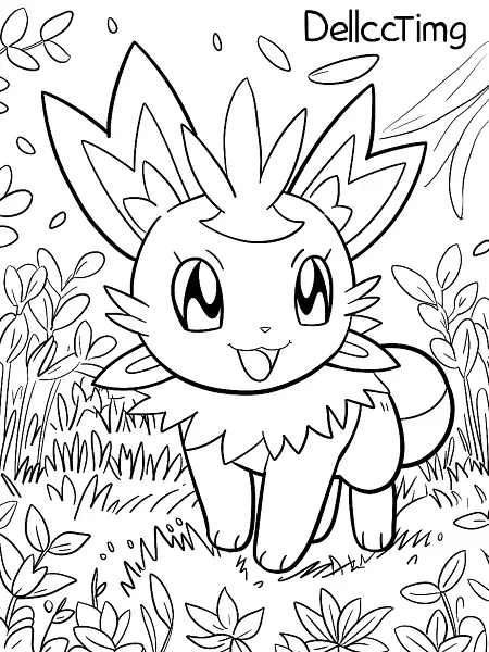 Playful Delcatty Pokemon in a Sunny Meadow - 1