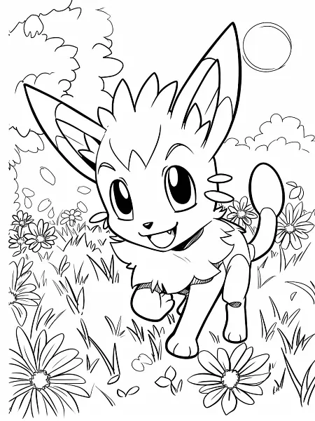 Playful Delcatty Pokemon in a Sunny Meadow - 3