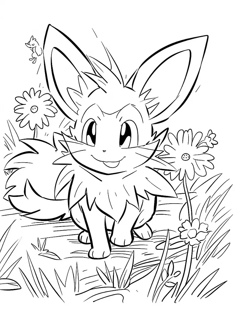 Playful Delcatty Pokemon in a Sunny Meadow 3