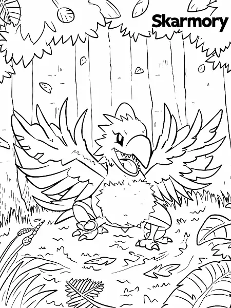 Fierce Skarmory in a Forest Environment - 1