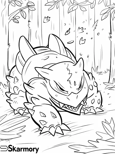 Fierce Skarmory in a Forest Environment - 3