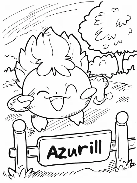 Cheerful Azurill in a Sunny Park - 3