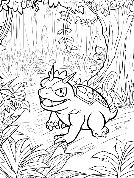 Determined Grovyle in a Lush Forest - 1