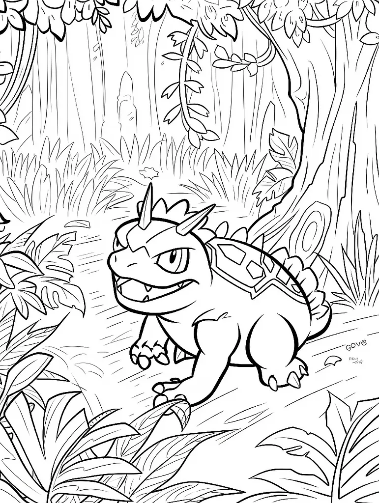 Determined Grovyle in a Lush Forest 2