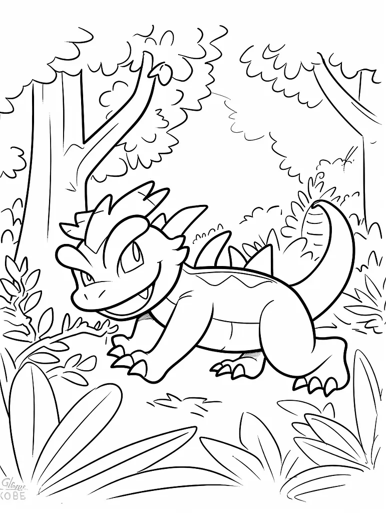 Determined Grovyle in a Lush Forest 4