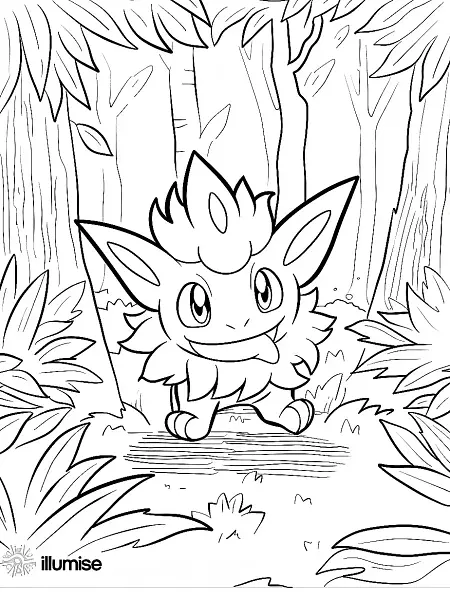 Playful Illumise Pokemon in an Enchanted Forest - 0