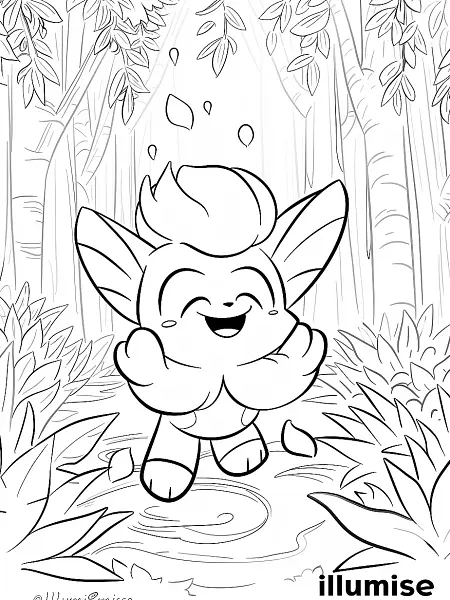 Playful Illumise Pokemon in an Enchanted Forest - 1