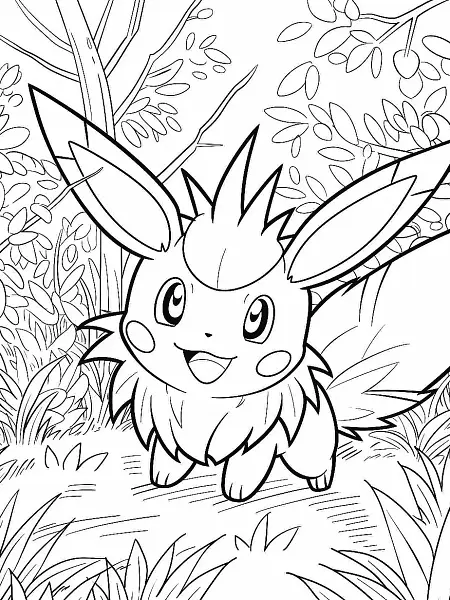 Joyful Terapagos in Forest Coloring Page - 0