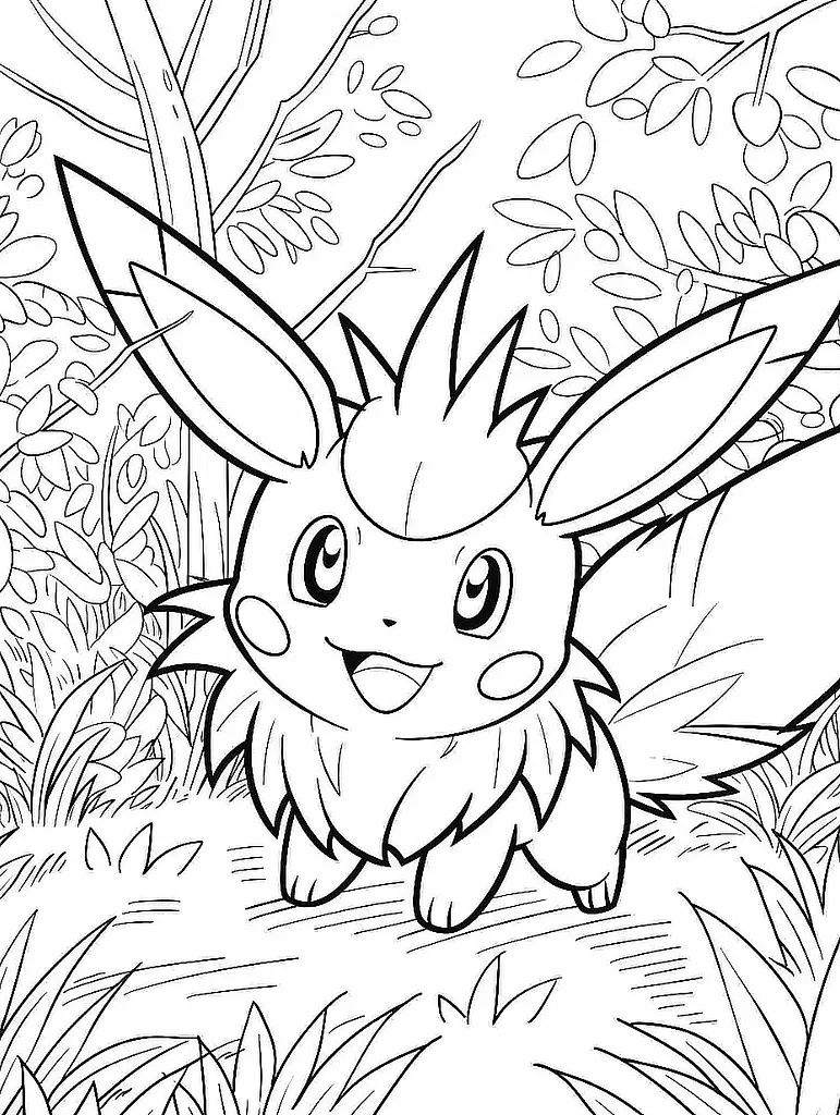 Joyful Terapagos in Forest Coloring Page