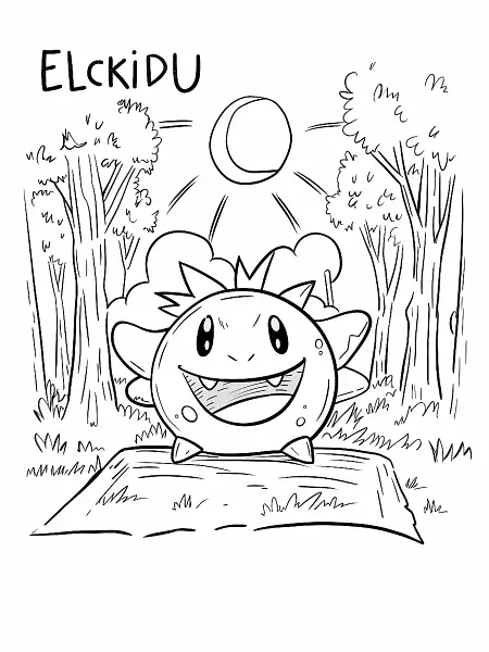 Happy Elekid Pokemon in a Sunny Park - 1