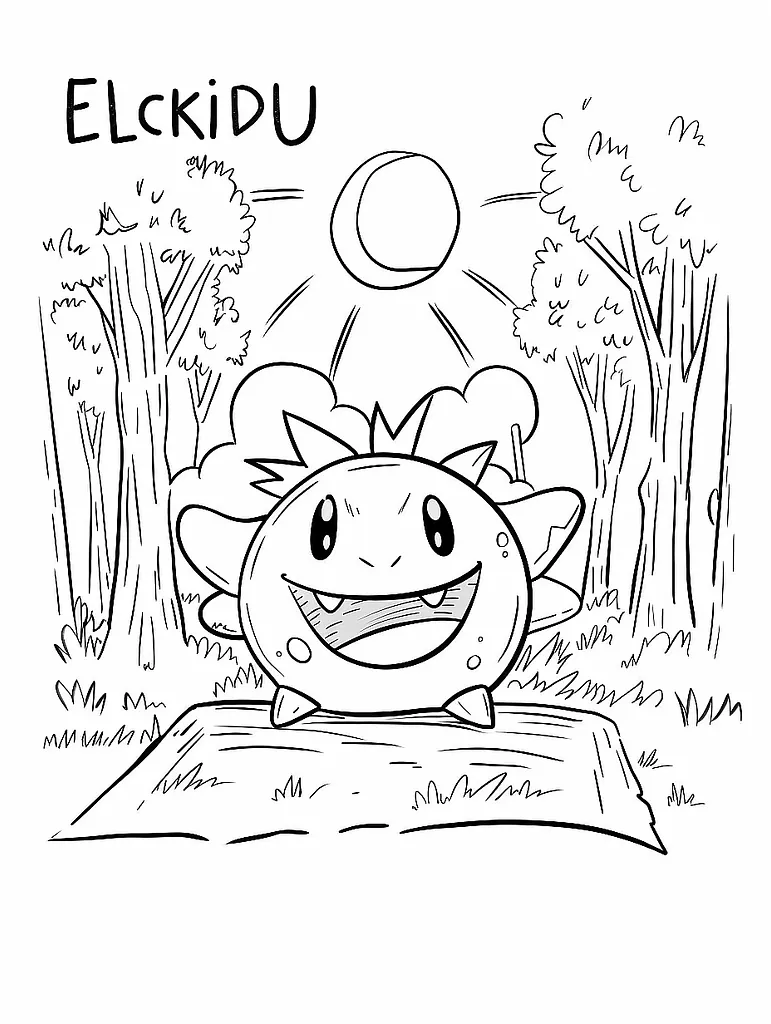 Happy Elekid Pokemon in a Sunny Park 2