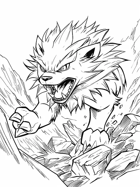 Fierce Lairon Pokemon in Rocky Mountain Environment - 1