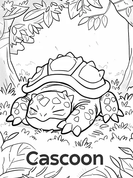 Sleepy Cascoon Pokemon in a Forest - 1