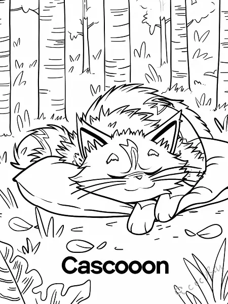 Sleepy Cascoon Pokemon in a Forest - 2