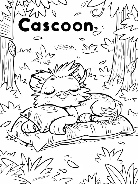 Sleepy Cascoon Pokemon in a Forest - 3