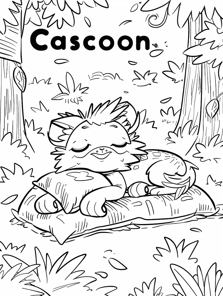 Sleepy Cascoon Pokemon in a Forest 4