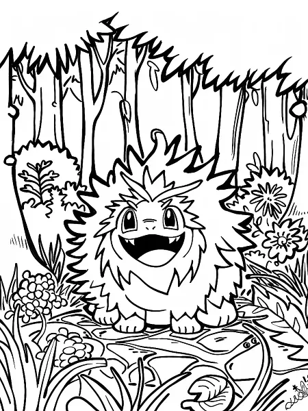 Playful Loudred Pokemon in a Vibrant Forest - 1