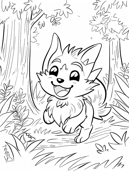 Playful Loudred Pokemon in a Vibrant Forest - 2