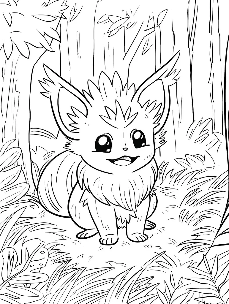 Playful Loudred Pokemon in a Vibrant Forest 4