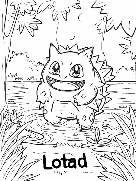 Cheerful Lotad Pokemon by a Serene Lake - 0