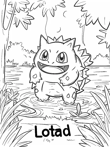 Cheerful Lotad Pokemon by a Serene Lake